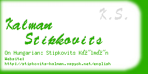 kalman stipkovits business card